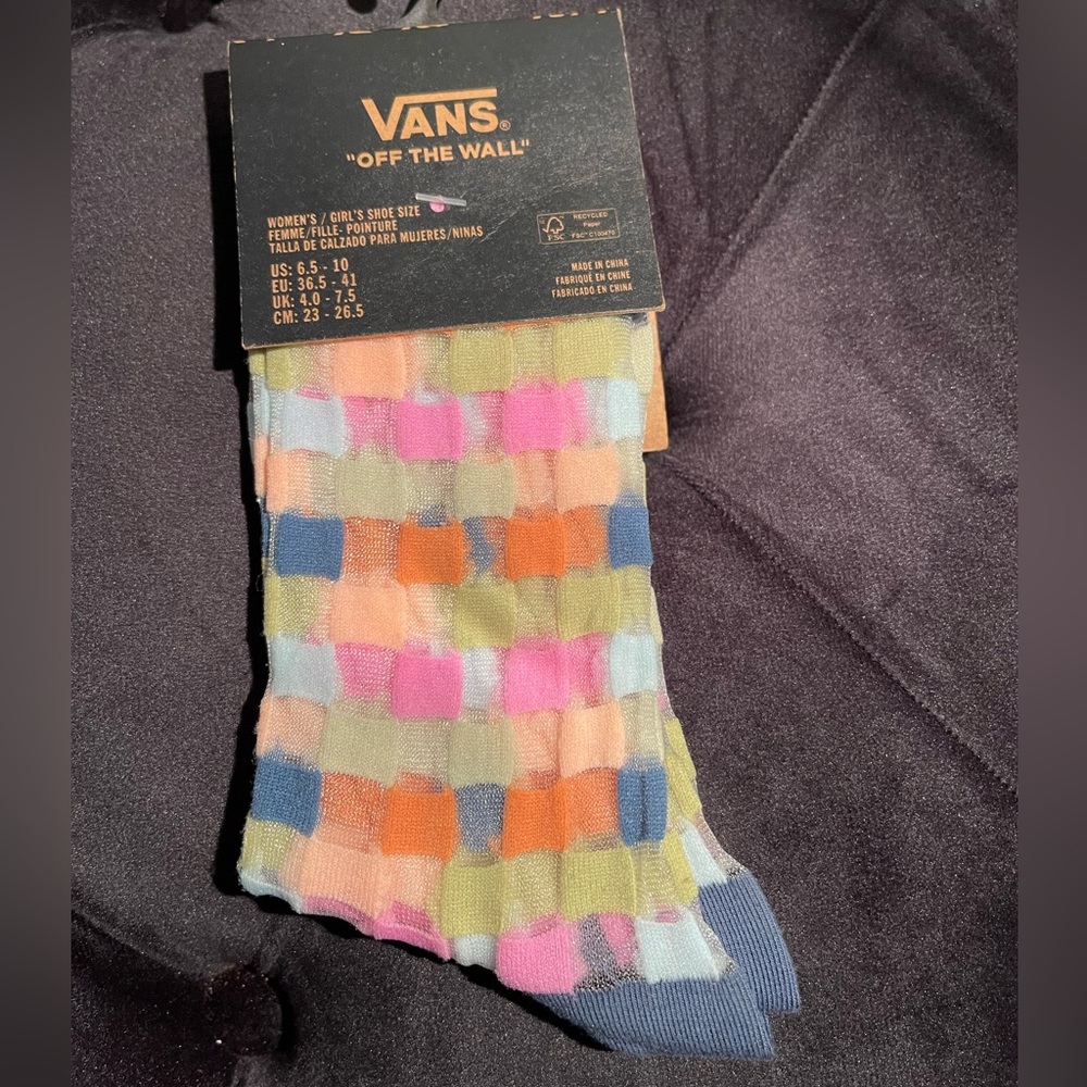 Vans new sheer multi color socks.